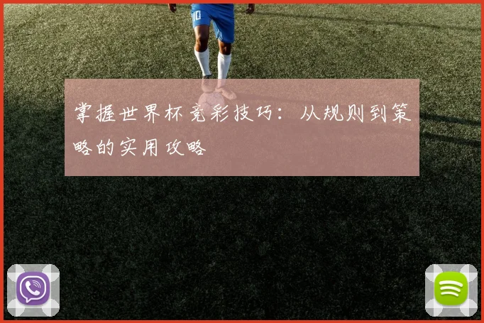 掌握世界杯竞彩技巧:从规则到策略的实用攻略